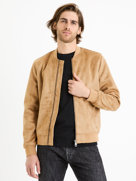Celio Jachetă bărbătească din piele întoarsă bej Celio Fudain2
