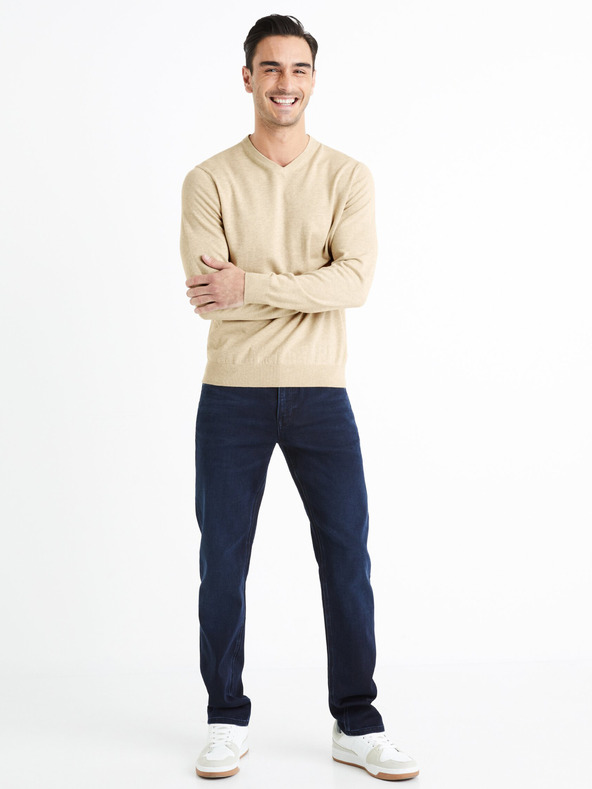 Celio Pulover basic bărbați bej Celio Decotonv