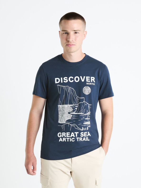 Celio Tricou imprimat albastru închis pentru bărbați Celio Fedecamp