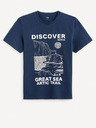 Celio Tricou imprimat albastru închis pentru bărbați Celio Fedecamp