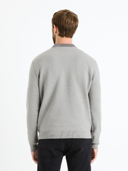 Celio Pulover basic gri pentru bărbați Celio Beclo