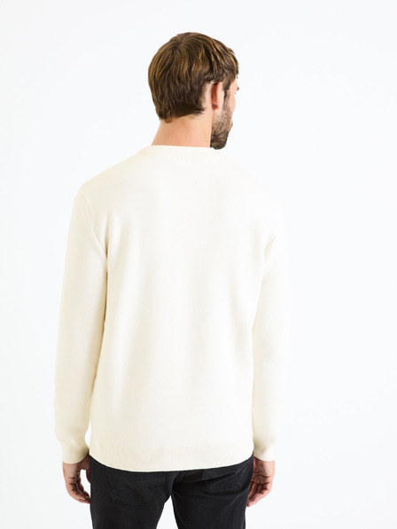 Celio Pulover basic crem pentru bărbați Celio Beclo