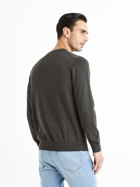 Celio Pulover basic gri închis pentru bărbați Celio Decotonv