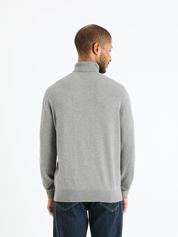 Celio Pulover basic cu guler înalt pentru bărbați, gri Celio Feroll
