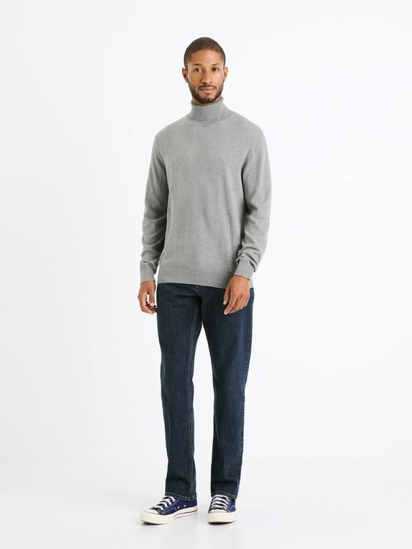 Celio Pulover basic cu guler înalt pentru bărbați, gri Celio Feroll