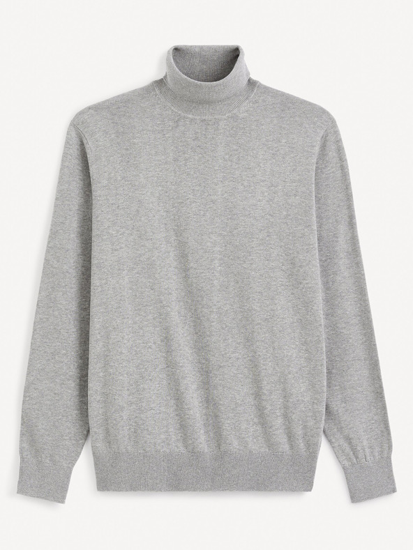 Celio Pulover basic cu guler înalt pentru bărbați, gri Celio Feroll