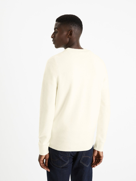 Celio Pulover de bază pentru bărbați Cream Celio Felinode