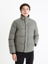 Celio Jachetă matlasată de iarnă gri pentru bărbați cu blană artificială Celio Fumilan2