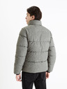 Celio Jachetă matlasată de iarnă gri pentru bărbați cu blană artificială Celio Fumilan2