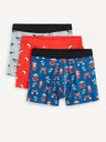 Celio Set de trei boxeri pentru bărbați în culorile gri, albastru și roșu Celio