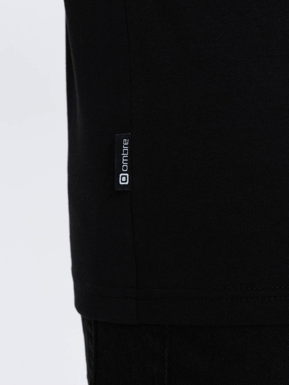 Ombre Clothing Tricou negru pentru bărbați Ombre Clothing