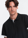 Ombre Clothing Tricou polo negru pentru bărbați Ombre Clothing