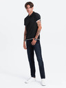 Ombre Clothing Tricou polo negru pentru bărbați Ombre Clothing