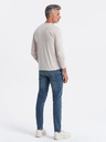 Ombre Clothing Tricou bărbătesc gri deschis cu nasturi Ombre Clothing HENLEY
