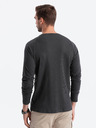 Ombre Clothing Cămașă de bază pentru bărbați gri închis cu buzunar Ombre Clothing