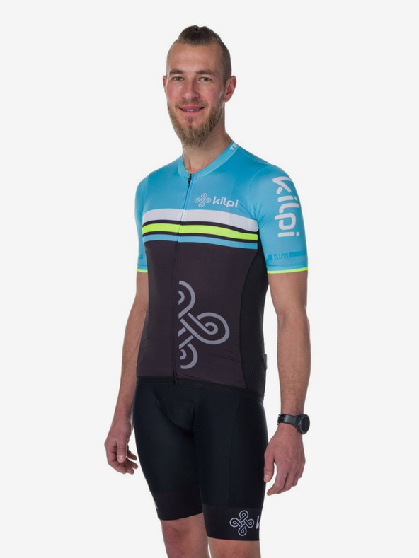Kilpi Tricou de ciclism negru și albastru pentru bărbați Kilpi CORRIDOR-M
