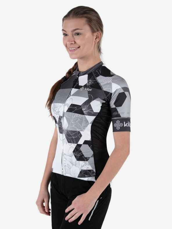 Kilpi Tricou de ciclism Kilpi Adamello-W alb-negru pentru femei