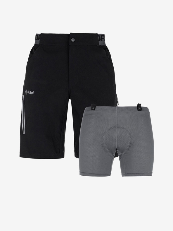 Kilpi Pantaloni scurți de ciclism Kilpi Trackee gri și negri pentru bărbați