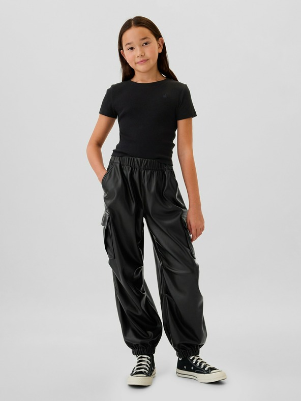 GAP Pantaloni cargo din piele artificială pentru copii GAP