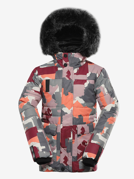 ALPINE PRO Geaca de fetita gri-roz cu membrana PTX Alpine Pro Werdo