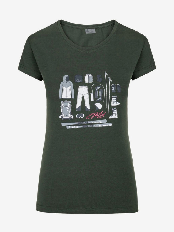 Kilpi Tricou sport imprimat de damă verde închis Kilpi TORNES