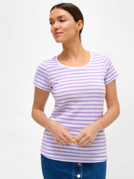 Orsay Tricou cu dungi alb-violet ORSAY