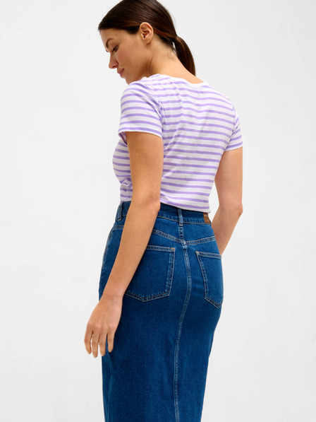 Orsay Tricou cu dungi alb-violet ORSAY