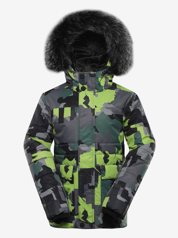 ALPINE PRO Geaca de fetita verde-gri cu membrana PTX Alpine Pro Werdo