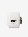Karl Lagerfeld Logo 3D NFT Choupette Head carcasă din silicon pentru Airpods 1/2 alb Karl Lagerfeld