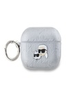 Karl Lagerfeld PU Embossed Karl și Choupette Heads Case pentru AirPods Pro 2 Silver Karl Lagerfeld