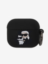 Karl Lagerfeld Carcasă din silicon cu logo 3D NFT Karl și Choupette pentru AirPods 3 negru Karl Lagerfeld