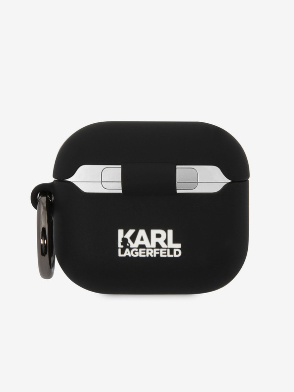 Karl Lagerfeld Carcasă din silicon cu logo 3D NFT Karl și Choupette pentru AirPods 3 negru Karl Lagerfeld