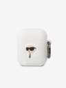 Karl Lagerfeld 3D Logo NFT Karl Head Carcasă din silicon pentru Airpods 1/2 alb Karl Lagerfeld