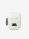 Karl Lagerfeld 3D Logo NFT Karl Head Carcasă din silicon pentru Airpods 1/2 alb Karl Lagerfeld