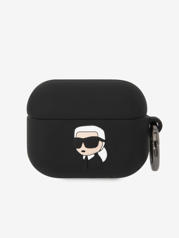 Karl Lagerfeld Logo 3D NFT Karl Head Carcasă din silicon pentru Airpods Pro negru Karl Lagerfeld