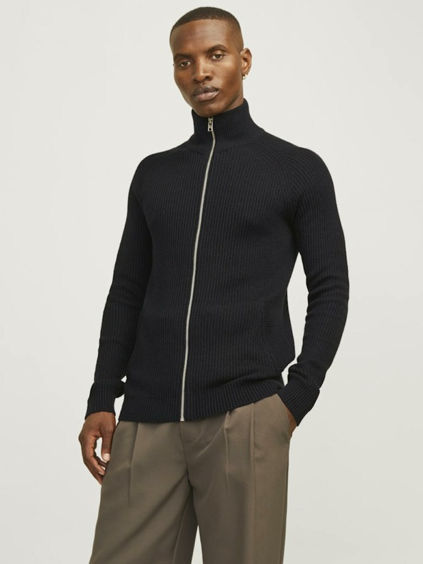 Jack & Jones Pulover negru cu fermoar Jack & Jones pentru bărbați