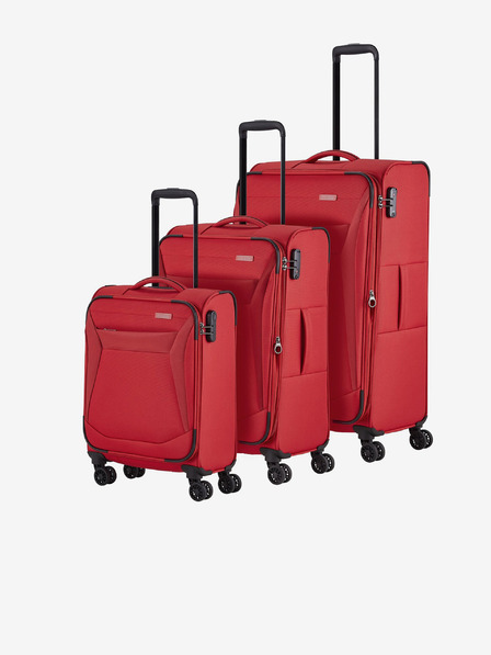 Travelite Set de trei valize de călătorie Travelite Chios roșii S,M,L