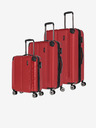 Travelite Set de trei valize de călătorie Travelite City 4w în roșu S,M,L