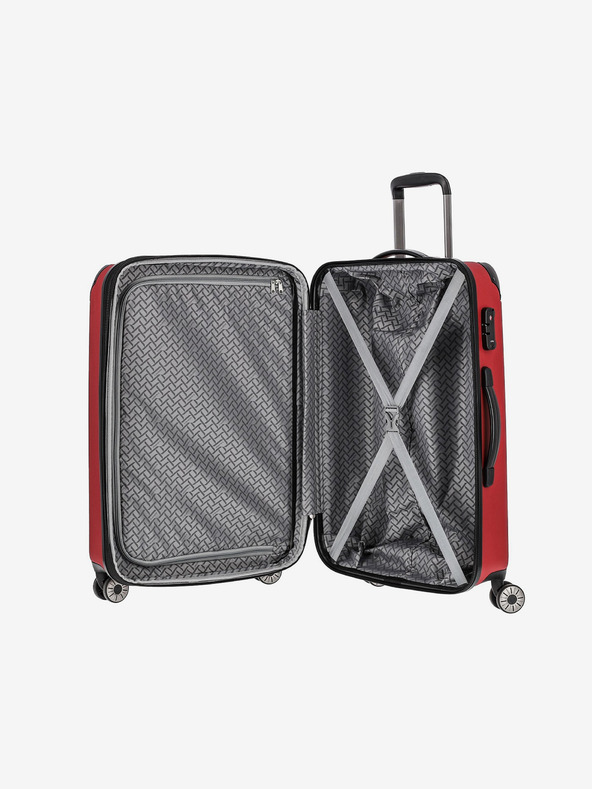 Travelite Set de trei valize de călătorie Travelite City 4w în roșu S,M,L