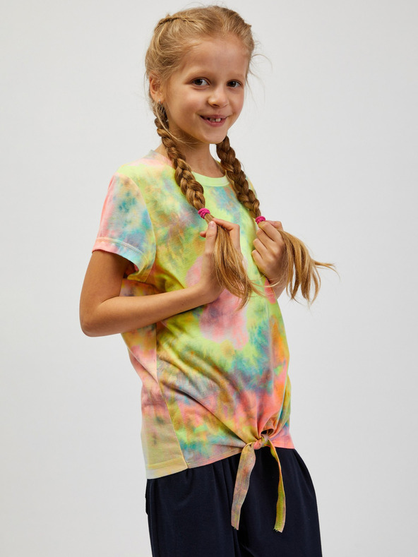 Sam 73 Tricou cu model turcoaz și galben pentru fete SAM73 Auriga