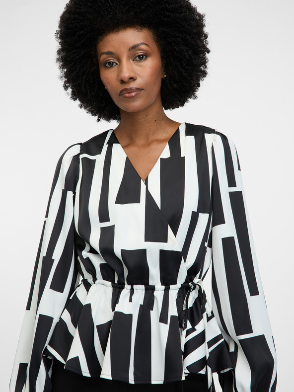 Orsay Bluză de damă neagră cu model ORSAY