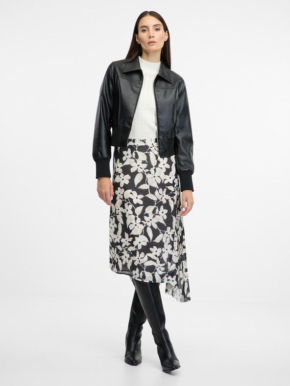 Orsay Jachetă din piele neagră pentru femei ORSAY