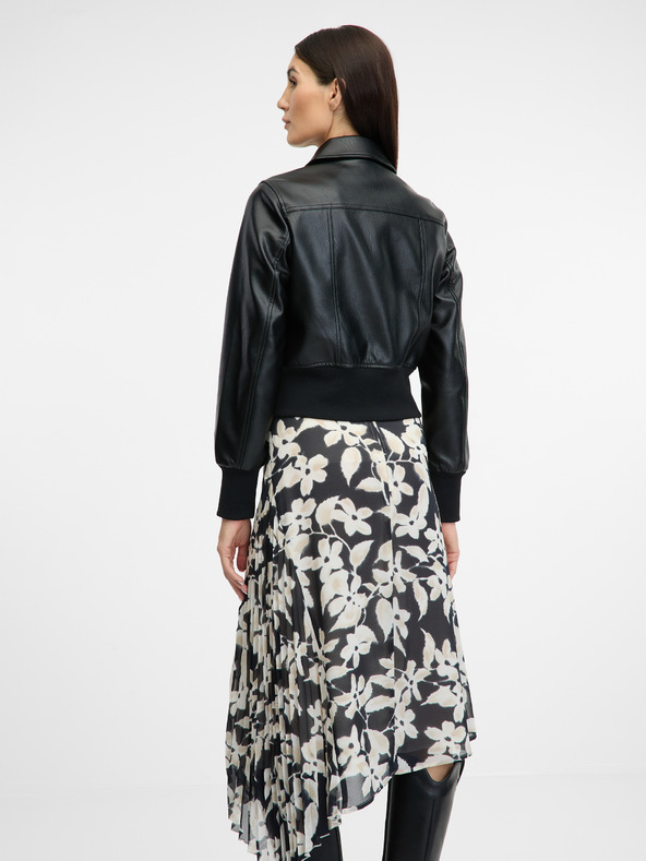 Orsay Jachetă din piele neagră pentru femei ORSAY