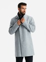 Ombre Clothing Palton parka bărbătesc cu guler înalt și închidere asimetrică Gri Îmbrăcăminte Ombre