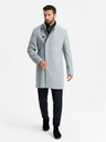 Ombre Clothing Palton parka bărbătesc cu guler înalt și închidere asimetrică Gri Îmbrăcăminte Ombre
