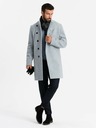 Ombre Clothing Palton parka bărbătesc cu guler înalt și închidere asimetrică Gri Îmbrăcăminte Ombre