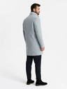 Ombre Clothing Palton parka bărbătesc cu guler înalt și închidere asimetrică Gri Îmbrăcăminte Ombre