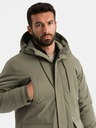 Ombre Clothing Jachetă parka lungă clasică pentru bărbați măsliniu Ombre Clothing