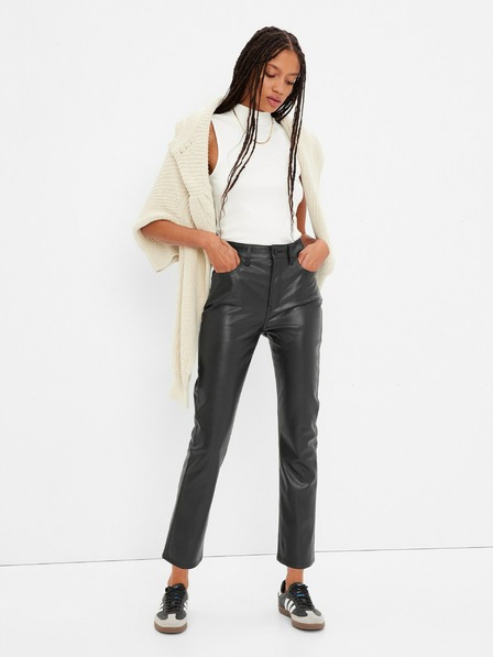 GAP Pantaloni slim high rise din piele artificială GAP