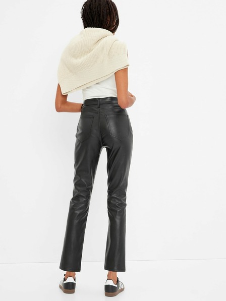 GAP Pantaloni slim high rise din piele artificială GAP